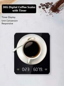 0.1g High Precision Kitchen Scale With Timer, Hand Drip Coffee Scale, Espresso Coffee Scale With Auto Tare Function - 6.6lb/3kg, Suitable For Halloween/Christmas - Commercial electronic scales - View 5
