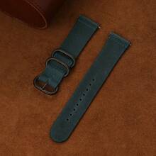 Retro Men Women Crazy Horse Leather Watch Band 18mm 20mm 22mm Quick Release Spring Bar Black Pin Buckle Soft Comfortable Calfskin Watch Strap - Mouldless - View 13