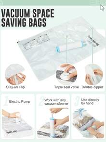 40*30*20cm Mochila de viaje con compresión al vacío, con bomba portátil, bolsa de viaje al vacío sellada de 35L, con sistema de vacío, bolsas de compresión transparentes, cubos de embalaje, múltiples bolsillos, tamaño aprobado por aerolíneas, mochila práctica para estudiantes y viajes al aire libre, disponible en varios colores - Multicolor - Ver 5