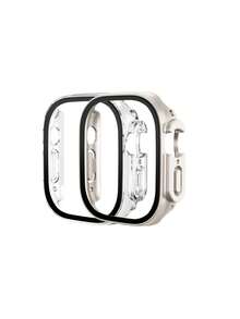 2件裝時尚星空透明錶殼，適用於 Series Ultra 11 10 9 8 7 SE3 6 5 4 3 2 1 41mm 44mm 45mm 49mm，時尚錶殼保護套，全覆蓋錶盤保護膜，智慧手錶配件，極簡現代錶殼，耐用錶殼保護套，適合日常佩戴、戶外、旅行、派對，送給家人和朋友的絕佳禮物 - 星光色+透明 - 查看 4