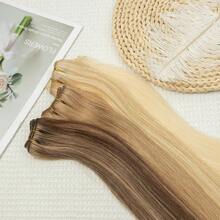 Human Hair Weft Extensions Straight 12-20 inches Brazilian Hair Bundles Sew In Weaves Blonde Natural Black Brown Blonde Hair 50g - S60 - Übersicht 6