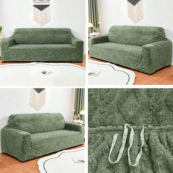 Stretch Sofa Cover Slipcover, Couch Covers For 3 Cushion Couch Sofa Pet Friendly Furniture Protector Sofa With Elastic Bottom For Kids, Dog, Non-Slip Soft Sofa Cover, Washable Furniture Protector, Bottom With Anti-Slip Foam And Elastic Design, 1-Seater, 2-Seater, 3-Seater, 4-Seater, All Season