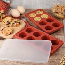 Webake Silicone Cookie Dough Freezer Tray With Lids, 2 Pack Cookie Dough Mold Freezing And Storing Consistently Sized Cookies, Butter, Garlic, Sauce, Great Portioned Baking Bite, Peanut - 預設 - 查看 7