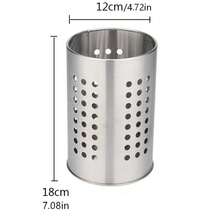 Rak Penyimpanan Peralatan Dapur Stainless Steel - Keranjang Peralatan dengan Desain Drainase, Pengering Peralatan Dapur Multifungsi Cocok untuk Penyimpanan di Atas Meja, Pengorganisasian Dapur - View 8