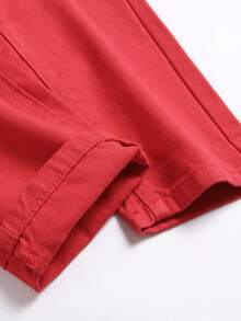 Quần jean denim rách họa tiết mạng nhện dành cho bé trai tuổi teen - Đỏ - Xem 9