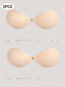 1pc Black Skin-Tone Adhesive Strapless Push-Up Bra, Anti-Slip Sticky Bra For Daily Wear, Dresses, Gowns, Swimwear - Multicolor - View 27