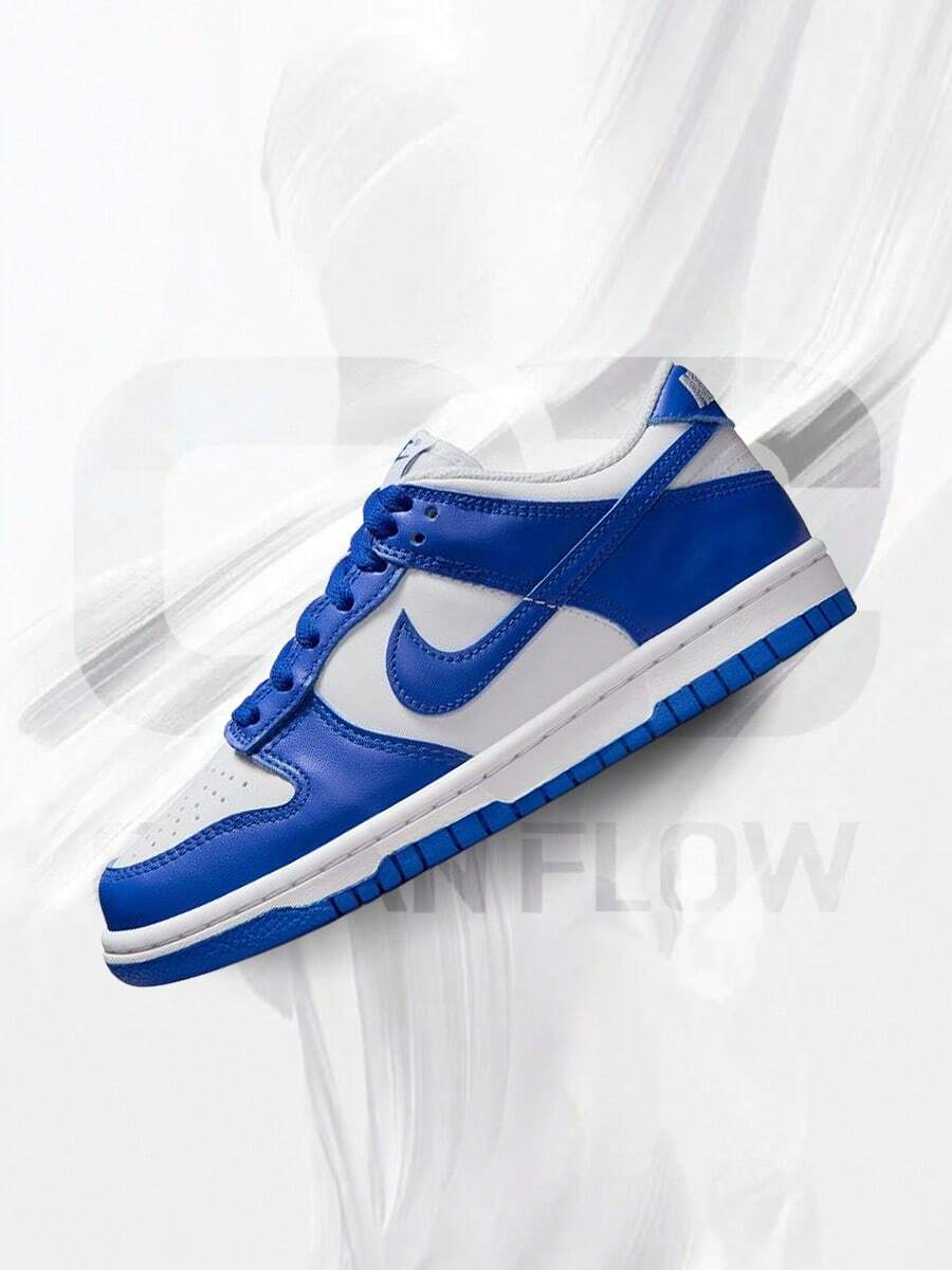 Nike Dunk Low White Hyper Royal (GS)– Order Sneakers– Shoes For Women - Vintage-Spring & Summer-Inspired Running Shoes, Shock-Absorbing Comfort, Gym To Streetwear Casual Wear -Mother's Day Gifts-Father's Day Gift-FB9109 131 - Trắng/Siêu hoàng gia/Siêu hoàng gia - Xem 1