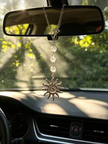 1 pieza Colgante de coche con forma de sol estilo bohemio, decoración para el espejo retrovisor interior - A - Ver 5