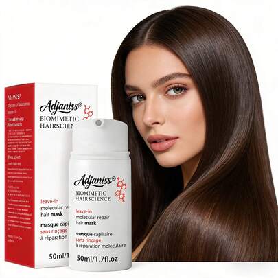  1瓶 ADJANISS 免洗分子修护发膜：只需4分钟即可修护漂染、化学处理和热造型造成的损伤。滋养干燥、毛躁和受损发质；适合所有发质。50毫升/1.7液盎司。