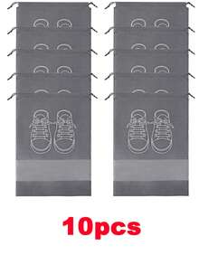 20/10/5/1pc Shoes Storage Bag,Travel Shoe Bags, Closet Organizer, Non-Woven Travel Portable Bag, Waterproof Pocket, Clothing Classified Hanging Bag Large Transparent Travel Drawstring Shoe Bags, Waterproof And Dustproof, Portable Travel Organizer Drawstring Shoes Pouch Shoes Cover Dust-Proof For Men For Women Packing Cubes Travel Essential Cruise Essentials Vacation Essentials - Grey - View 17