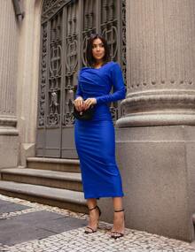 Leticia PRD Shaping Knit Midi Dress - Blue - View 6