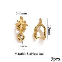 5 chiếc mặt dây chuyền hình bông tuyết và lá cây bằng thép không gỉ mạ vàng 18K, mặt dây chuyền hình quả dưa, phụ kiện tự làm vòng cổ, trang sức. - Nút hạt dưa - Xem 19