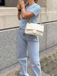 Women's Casual Chic Cardigan, Elegant Vacation Street Style, Spring/Summer - Light Blue - View 5