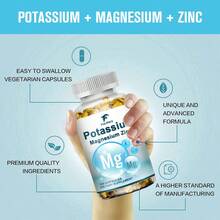 Potassium Magnesium Zinc Supplement, With Triple Mineral Blend - Supports Muscle Function & Overall Wellness - One Bottle - First Experience - View 6