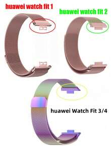 1件中性商務時尚不鏽鋼手錶錶帶，相容於 Fit 1/Fit 2/Fit 3/Fit 4/Fit 4 Pro/Fit 5/Fit 5 Pro 智慧手錶，適用於 Fit3/2/1/4/Pro/5/Pro，適合日常配戴與商務場合，替換腕帶，理想的聖誕節、生日、情人節禮物，送給手錶愛好者的完美禮物 - 彩色 - 查看 4