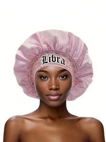 1 pieza Gorro de satén de unicolor con los 12 signos del zodíaco para mujer en color borgoña, adecuado para el hogar y el uso diario, gorro cómodo para el cuidado del cabello durante el sueño, estilo bohemio - Constelación Rojo Vino SM14 - Ver 7