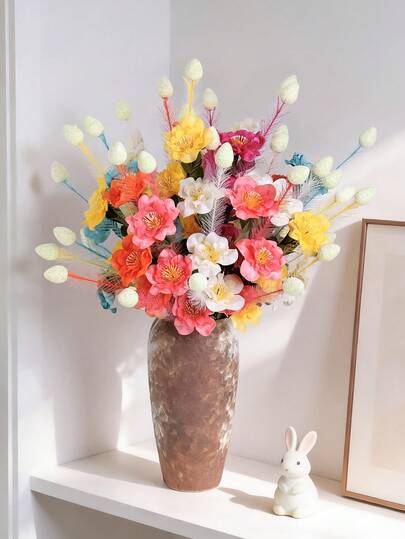 1/3pcs 26.4 Inch Artificial Spring/Summer Flowers (Mixed Color, Light Yellow, Pink), Lifelike Fake Flowers For Wedding Decor, Tabletop Centerpiece, Living Room/Bedroom Decoration, DIY Vase, Also Great Gift, Suitable For Year-Round Use