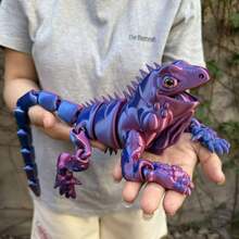 3D Printed Articulated Lizard Fidget Toy, 43.5cm Realistic Iguana Figure With Rainbow Gradient Color, Stress Relief Desk Pet, Flexible Jointed Creature Model, Creative Home Office Decor, Unique Gift For Reptile Lovers - Multicolor - View 11