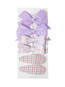 6pcs Set Floral Bowknot Satin Hair Accessories, Suitable For Birthday, Holiday Gifts - Mixed color - View 4