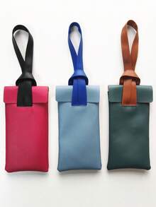 1pc Women's Portable Myopia Dust-Proof Color Block Creative Fashion Glasses Eyeglass Pouch Storage Bag, Random Color - View 7