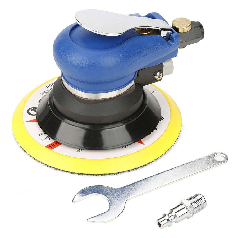 AT‑980-6 6" Air Random Orbital Sander Round Polisher Pneumatic Hand Sanding Tool - Azul - Ver 1