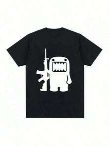 1 pieza Camiseta Cool Guntoting Dom Blanca con Estampado Gráfico Casual de Manga Corta para Hombres 180g 100% Algodón suave - Negro - Ver 8