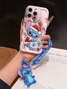 Disney Has Authorized, Phone Case - Chain Set, The Stitch Lilo & Stitch 3D Phone Case Plus A Silicone 3D Stitch Bracelet With Metallic Ring Removable Bracelet, Stitch And Angel Pattern, Compatible With Iphone 17/16/15/14/13/12/11/XS/XR/X Plus Pro Max, A Stylish Cartoon Phone Case, The Perfect Gift Choice, Phone Protection, Durable Phone Cover, Great Gift For Friends And Family - 白色款式A - 查看 6