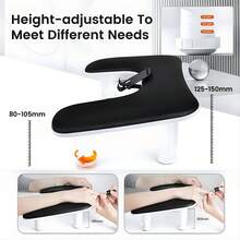 U-Shaped Manicure Arm Rest For Nails Tech With Rotating 360°Built-In Phone Holder And Adjustable Nail Arm Rest Detachable Manicure Hand Rest For Salon Design - Black - View 3
