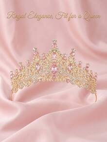 SpongeBob SquarePants Wedding Birthday Party Tiara For Women Girls - Pink Crystal Rhinestone Crown Headpiece - Pink - View 2