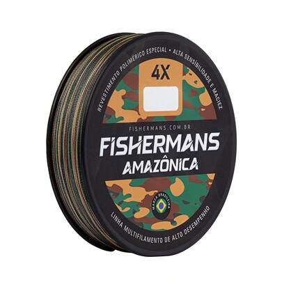 Linha de Pesca Multifilamento 4X Fishermans Amazônica Alta Resistência Abrasão Para Rios e Pesqueiros - 150 Metros - 0.16mm