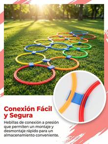 10pcs/set Training Agility Rings Set, Including 10 Colorful Rings and 10 Connectors, Suitable for Indoor/Outdoor Balance Training Equipment, Ideal for Soccer, Basketball Competition Training and Party - Multicolor - Ver 1
