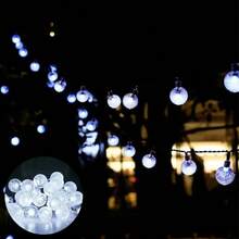 Bola de Cristal Solar Globo Fada Lâmpadas Impermeáveis Alimentadas por Energia Solar Luz de Pátio para Decoração de Jardim, Festa, Gramado, Árvore e Exterior - Branco - Visão 3