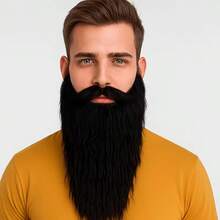 1 Stück langer Wasserfall-Bart, natürlicher Haareffekt, hervorragend für Halloween, Weihnachts-Maskenball-Kostüm, Bart-Maske Rollenspiel-Requisite geeignet für die meisten Gesichtsformen - Übersicht 9