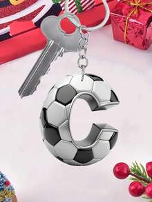 1个扁平设计球形钥匙扣，时尚独特的信封包挂饰，2D运动足球 - 彩色 - 查看 19
