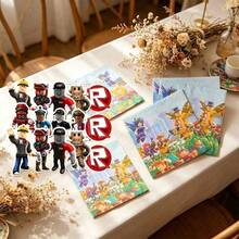 Roblox 30张卡通餐巾纸，双层设计，适用于婚礼、露营、野餐、花园烧烤、生日派对装饰、派对用品 - Roblo 男孩 異形貼紙 紙巾 - 查看 2
