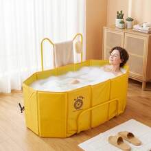 Adult Folding Bathtub With Towel Rk 125 X 63 X 85 Cm Portable Insulated Design - C - 查看 1