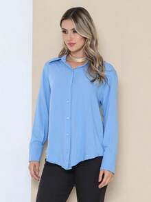 Women Blouses - Blue - View 3