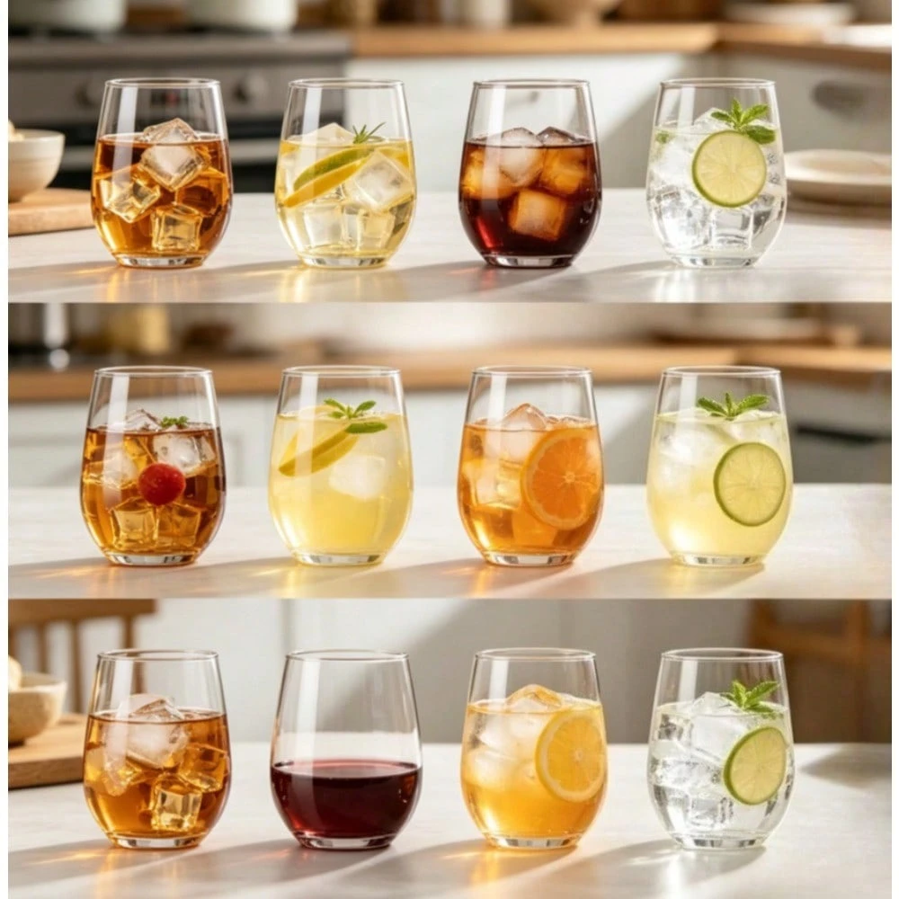 Set Of 12 Unbreakable Wine Glasses, 14Oz Plastic Cups â€“ Crystal Clear, Rounded