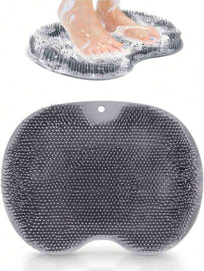 1 tấm thảm massage chân bằng silicon, bàn chải massage đa năng dạng thảm tắm với các chức năng tẩy tế bào chết, làm sạch, chà rửa và rửa lưng, thích hợp cho phòng tắm vòi sen - Chăm sóc chân - Tẩy tế bào chết cho chân - Đồ dùng phòng tắm - Trang trí phòng tắm - Bàn chải làm sạch lưng khi tắm, Phụ kiện phòng tắm, Vòi sen, Thảm tắm, Trang trí nhà cửa