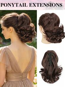 10 Inch Ponytail Extension - Wavy Pony Tails Hair Extensions, Claw Clip Ponytail Extension, Synthetic Hair Extensions Ponytail, Clip On Ponytails For Women - Multicolor - View 12