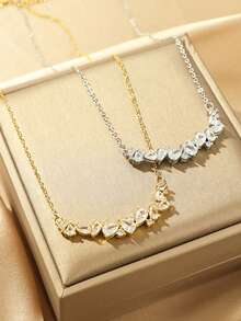 1 mặt dây chuyền hình hoa tử đằng đính đá Zirconia siêu nhỏ, thiết kế độc đáo, phù hợp cho nữ đeo hàng ngày. - hoa tử đằng - Xem 1