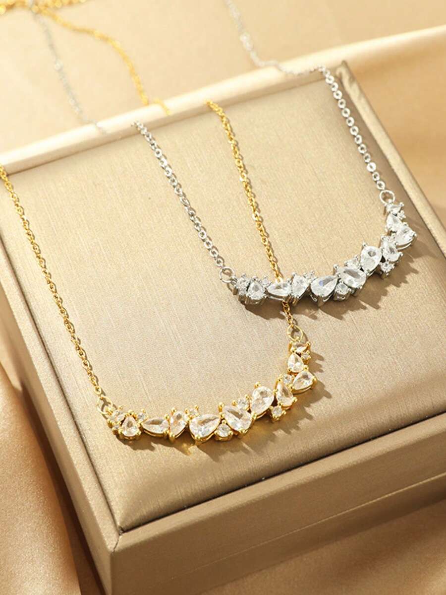 1 mặt dây chuyền hình hoa tử đằng đính đá Zirconia siêu nhỏ, thiết kế độc đáo, phù hợp cho nữ đeo hàng ngày. - hoa tử đằng - Xem 1