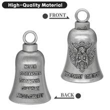 1pc Vintage Motorcycle Bell, Retro Punk Alloy Riding Amulet With Angel Wing/Skull/Cross Design, Universal Bicycle Pendant Accessory For Safety And Good Luck - LD - View 4