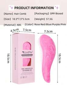 1 chiếc lược, lược chải mượt tóc, lược làm phồng và chống tĩnh điện dùng trong gia đình, lược massage da đầu, lược chuyên dụng cho tóc dài, có màu hồng và hồng cánh sen, đồ dùng cần thiết cho kỳ nghỉ, đồ dùng thiết yếu, du lịch, đồ dùng cần thiết khi đi du lịch, đồ dùng cho tóc, phụ kiện tóc - nhiều màu - Xem 3