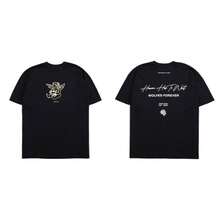 DARCSPORT Summer  Brand Men's Loose Round Neck Printed Short Sleeve T-Shirt - Black - View 1