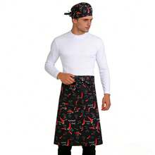 2pcs/Set Kitchen Cooking Set - Chef Apron And Work Hat, Suitable For Waiters, Chefs And Bakers - Multicolor - View 7