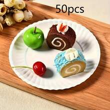 200/100/50 piezas Platos desechables para pasteles - Multiusos, adecuados para aperitivos, ensaladas, cenas familiares y manualidades DIY, resistentes y a prueba de fugas, convenientes y prácticos - Multicolor - Ver 10