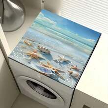 1pc Summer Shell & Beach Pattern Non-Slip Laundry Room Mat, Suitable For Home Washing Machine/Dryer, Kitchen Drain Mat, Drying Mat, Decorative Appliance Cover For Top Of Washer And Dryer, Kitchen, Dining Table Decor, Perfect Gift For Friends - Shallow Seashells - View 12