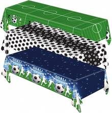 Party Packs - Black and Green Football Tablecloth - View 13