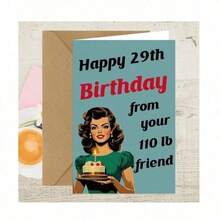 1pc Creative Funny Humor Birthday Greeting Card With Envelope, High-Quality Thick Paper Birthday Card, Novel Prank Design, Suitable For Women, Best Friends, Sisters, Girlfriends Birthday Party Celebration At 29, 30, 40, 50, 60, 70 Years Old, Friendship Commemorative Card, Gift Packaging Card, Party Decoration Card, Daily Blessing Card, Birthday Surprise Gift Stationery - Multicolor - View 3